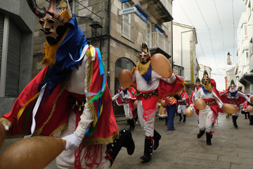 Obraz premium xinzo de limia pantalla primer plano Máscara tradicional del Entroido. Ourense, Galicia. España.