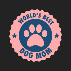 World's best dog mom badge.