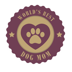 World's best dog mom badge.