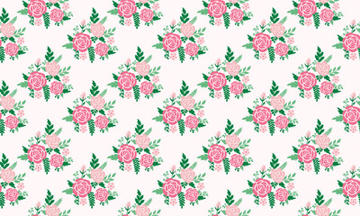 Fototapeta na wymiar Seamless spring flower, with leaf and floral pattern background design.