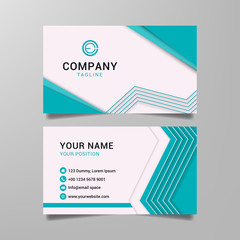 Naklejka premium modern blue business card template vector image