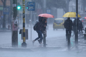 man with umbrella in the rain
