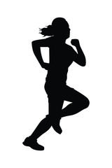 Fototapeta na wymiar Female runner silhouette vector