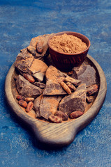 Organic chocolate slices