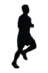 Fototapeta na wymiar Male runner silhouette vector, athlete