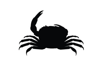 Crab silhouette vector, animal wildlife