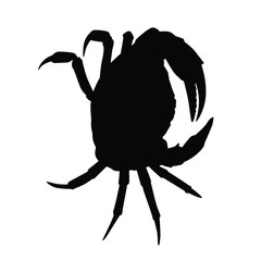 Crab silhouette vector, animal wildlife