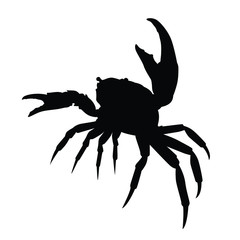 Crab silhouette vector, animal wildlife