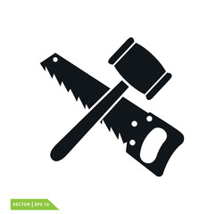 Hand saw icon vector logo template