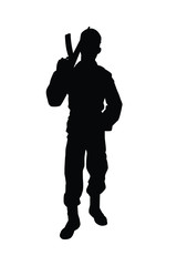 Soldier silhouette vector