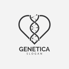 Human DNA and genetic vector icon design illustration
