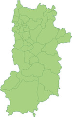 奈良県の地図_市町村ごとに色を変えられます