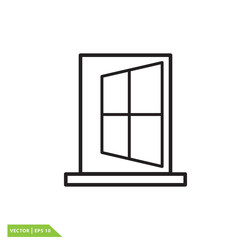 Window icon vector logo design template