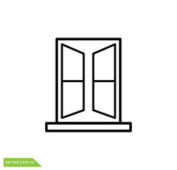Window icon vector logo design template