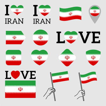 Flag Of Iran. Set Of Vector Flags. 