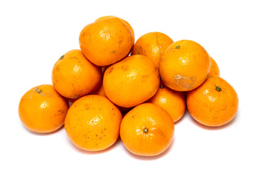 Ripe tangerines isolated on a white background. Ripe citrus fruits.