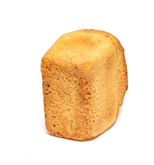 White bread loaf isolated on a white background.