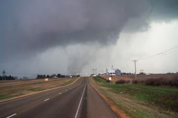 tornado on road