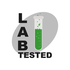 Lab Tested icon. Flat style. Isolated on white background. 