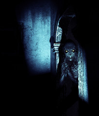 Creepy monster in a haunted house,3d rendering - 326851321