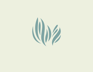 Minimalistic abstract logo blue flowers plants for your company