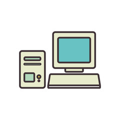 Isolated digital computer line fill style icon vector design