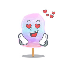 Romantic falling in love rainbow cotton candy cartoon character concept