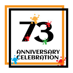73 anniversary logo vector template. Design for banner, greeting cards or print