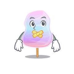 cartoon character design rainbow cotton candy making a silent gesture