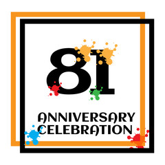 81 anniversary logo vector template. Design for banner, greeting cards or print