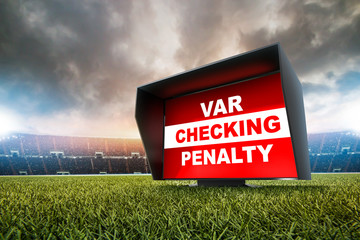 technology var checking penalty.The video assistant referee scene a match official in football...