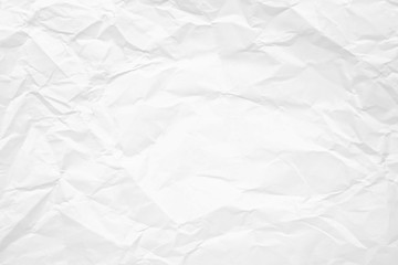 Texture of white crumpled paper for background.