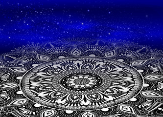 mandala on galaxy background