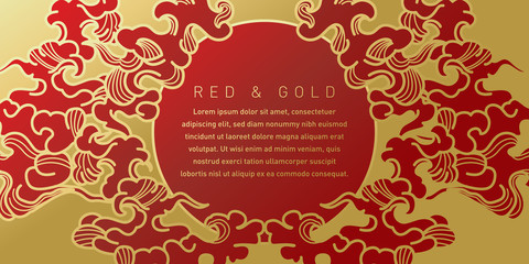 Red and Gold Cloud Illustration