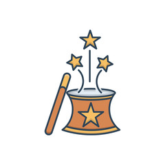 Color illustration icon for magic 