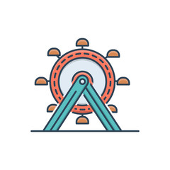 Color illustration icon for ferris