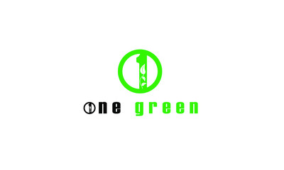 green logo. number 1 (one) Leaf Logo, Natural Icon Design