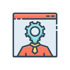 Color illustration icon for seo
