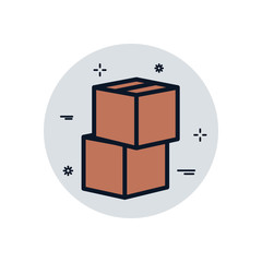 Obraz premium Isolated delivery boxes fill block style icon vector design