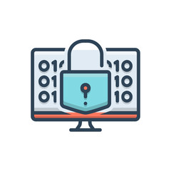 Color illustration icon for decrypt 