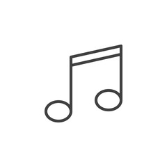 Musical note line icon. linear style sign for mobile concept and web design. Key music note outline vector icon. Symbol, logo illustration. Vector graphics