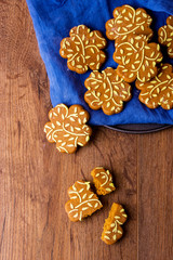 Ginger fragrant cookies in the form of flowers.