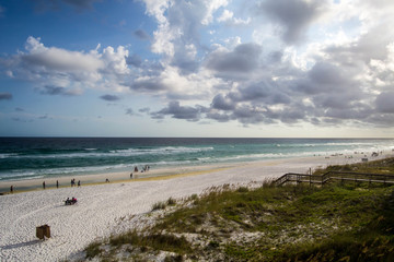 Side of sunny beach coastline