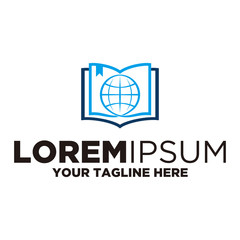 Book with Globe Logo