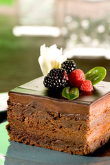 chocolate cake with strawberries