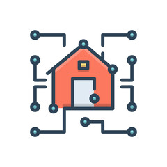 Color illustration icon for datawarehouse 