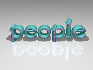 3D people illustration from the front perspective with colors, ideal picture for conceptual application