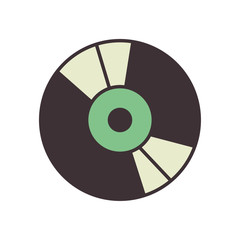 Isolated retro music vinyl line fill style icon vector design