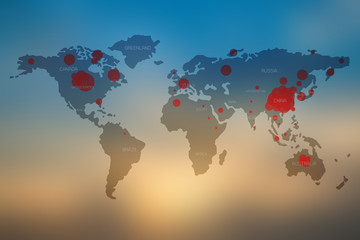 Coronavirus map, Covid-19 is spreading across the world.