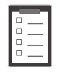 isolated vector illustration of checklist on the clipboard